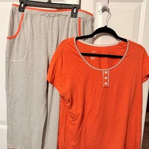 Mixit Orange and Gray Women's Pajama Set